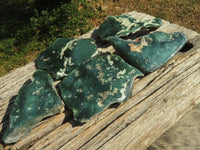 Polished Mtorolite Emerald Chrome Chrysoprase Plates x 5 From Mutorashanga, Zimbabwe - TopRock