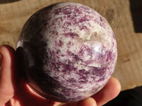 Polished Purple Lepidolite Spheres With Pink Tourmaline  x 2 From Madagascar