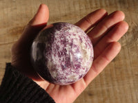 Polished Purple Lepidolite Spheres With Pink Tourmaline  x 2 From Madagascar