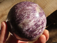 Polished Purple Lepidolite Spheres With Pink Tourmaline  x 2 From Madagascar