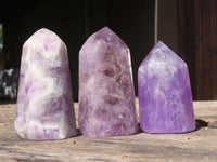 Polished Window Amethyst Points  x 6 From Madagascar - TopRock