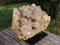 Natural Smokey Phantom Quartz Cluster With A Custom Made Metal Stand x 1 From Luena, Congo - TopRock