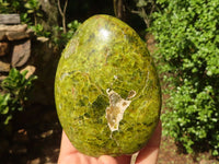 Polished Green Opal Standing Free Forms  x 3 From Madagascar - Toprock Gemstones and Minerals 