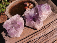 Natural Jacaranda Amethyst Clusters  x 2 From Zambia - Toprock Gemstones and Minerals 