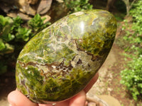 Polished Green Opal Standing Free Forms  x 3 From Madagascar - Toprock Gemstones and Minerals 