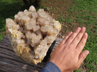 Natural Smokey Phantom Quartz Cluster With A Custom Made Metal Stand x 1 From Luena, Congo - TopRock