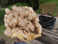 Natural Smokey Phantom Quartz Cluster With A Custom Made Metal Stand x 1 From Luena, Congo - TopRock