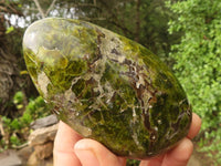 Polished Green Opal Standing Free Forms  x 3 From Madagascar - Toprock Gemstones and Minerals 