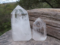 Polished Gorgeous Trio Of Semi Optic Quartz Crystals With Rainbow Inclusions  x 3 From Madagascar - TopRock