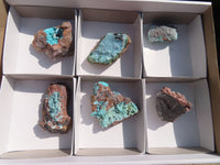 Natural Drusy Coated Chrysocolla Dolomite Specimens x 6 From Congo