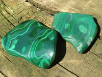 Polished Malachite Free Forms With Stunning Flower & Banding Patterns x 6 From Congo - TopRock