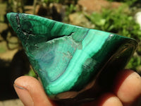 Polished Malachite Free Forms With Stunning Flower & Banding Patterns x 6 From Congo - TopRock