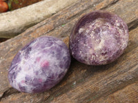 Polished Mini Purple Lepidolite Palm Stones  x 20 From Madagascar - Toprock Gemstones and Minerals 