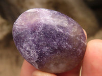 Polished Mini Purple Lepidolite Palm Stones  x 20 From Madagascar - Toprock Gemstones and Minerals 