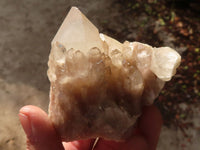 Natural Cascading White Phantom Smokey Quartz Clusters x 6 From Luena, Congo