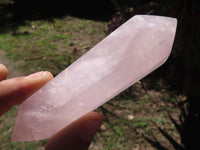 Polished Pink Rose Quartz Double Terminated Points  x 6 From Madagascar - TopRock