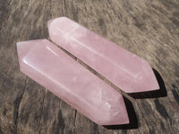 Polished Pink Rose Quartz Double Terminated Points  x 6 From Madagascar - TopRock