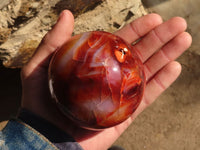 Polished Large Carnelian Agate Spheres  x 2 From Madagascar