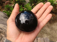 Polished Schorl Black Tourmaline Spheres  x 3 From Madagascar - Toprock Gemstones and Minerals 