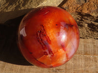 Polished Large Carnelian Agate Spheres  x 2 From Madagascar