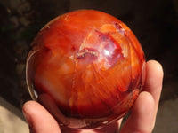 Polished Large Carnelian Agate Spheres  x 2 From Madagascar