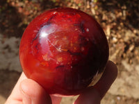 Polished Large Carnelian Agate Spheres  x 2 From Madagascar