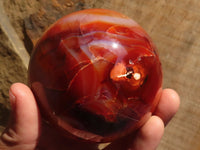 Polished Large Carnelian Agate Spheres  x 2 From Madagascar