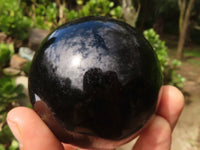 Polished Schorl Black Tourmaline Spheres  x 3 From Madagascar - Toprock Gemstones and Minerals 