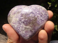 Polished Purple Lepidolite Hearts With Pink Rubellite On Some  x 6 From Madagascar - TopRock