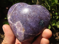 Polished Purple Lepidolite Hearts With Pink Rubellite On Some  x 6 From Madagascar - TopRock