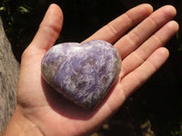 Polished Purple Lepidolite Hearts With Pink Rubellite On Some  x 6 From Madagascar - TopRock