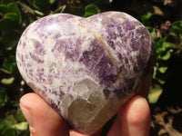 Polished Purple Lepidolite Hearts With Pink Rubellite On Some  x 6 From Madagascar - TopRock