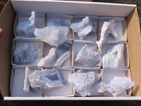 Natural Etched Blue Chalcedony Specimens  x 12 From Nsanje, Malawi