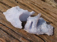 Natural Etched Blue Chalcedony Specimens  x 12 From Nsanje, Malawi