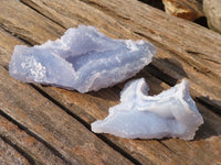 Natural Etched Blue Chalcedony Specimens  x 12 From Nsanje, Malawi