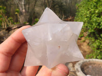 Polished  Girasol Pearl Quartz Merkabah Stars x 6 From Ambatondrazaka, Madagascar