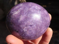 Polished Purple Lepidolite Palm Stones  x 6 From Zimbabwe