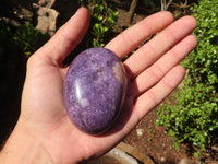 Polished Purple Lepidolite Palm Stones  x 6 From Zimbabwe