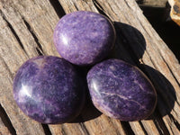 Polished Purple Lepidolite Palm Stones  x 6 From Zimbabwe