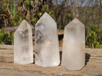 Polished Clear Quartz Crystal Points x 12 From Madagascar