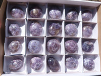 Polished Small Purple Lepidolite Palm Stones  x 20 From Madagascar - Toprock Gemstones and Minerals 