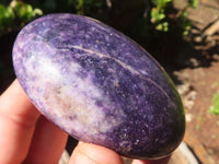 Polished Purple Lepidolite Palm Stones  x 6 From Zimbabwe