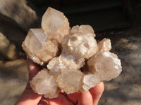 Natural Cascading Smokey Quartz Clusters x 3 From Luena, Congo