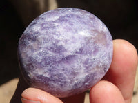 Polished Small Purple Lepidolite Palm Stones  x 20 From Madagascar - Toprock Gemstones and Minerals 