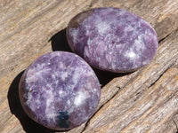 Polished Small Purple Lepidolite Palm Stones  x 20 From Madagascar - Toprock Gemstones and Minerals 