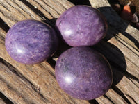 Polished Purple Lepidolite Palm Stones  x 6 From Zimbabwe