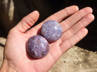 Polished Small Purple Lepidolite Palm Stones  x 20 From Madagascar - Toprock Gemstones and Minerals 