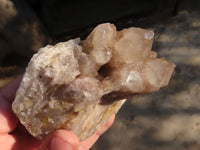 Natural Cascading Smokey Quartz Clusters x 3 From Luena, Congo