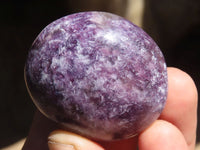 Polished Small Purple Lepidolite Palm Stones  x 20 From Madagascar - Toprock Gemstones and Minerals 