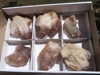 Natural Red Hematite Quartz Crystal Specimens x 6 From Karoi, Zimbabwe - TopRock